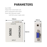 JSM Mini Size HD 1080P HDMI to VGA Audio Video Digital Converter Adapter, HDMI to VGA